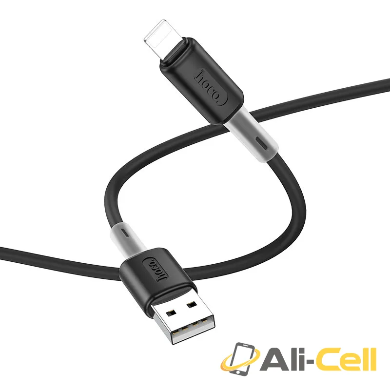 Cable USB to Lightning “X48 Soft Silicone” charging data sync (X48 Lightning White, 1.0m) — 2