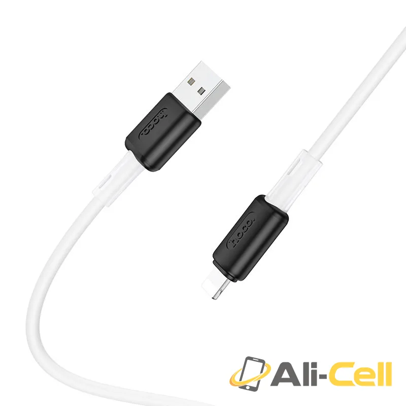 Cable USB to Lightning “X48 Soft Silicone” charging data sync (X48 Lightning Black, 1.0m) — 3