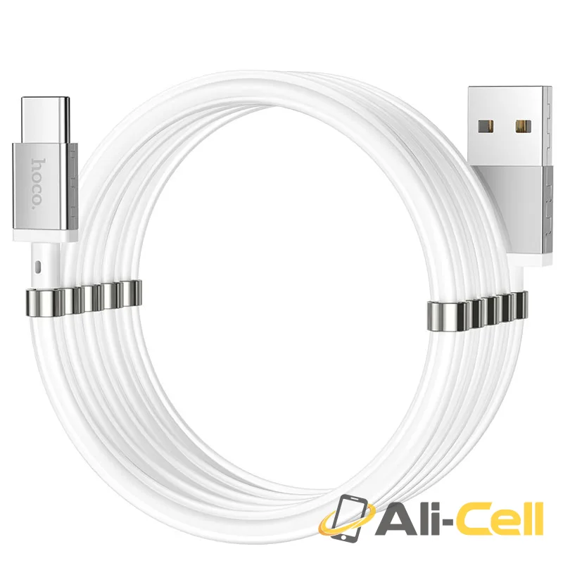 Cable USB to Type-C “U91 Magic magnetic” for charging (U91 Type C White, 1.0m) — 3