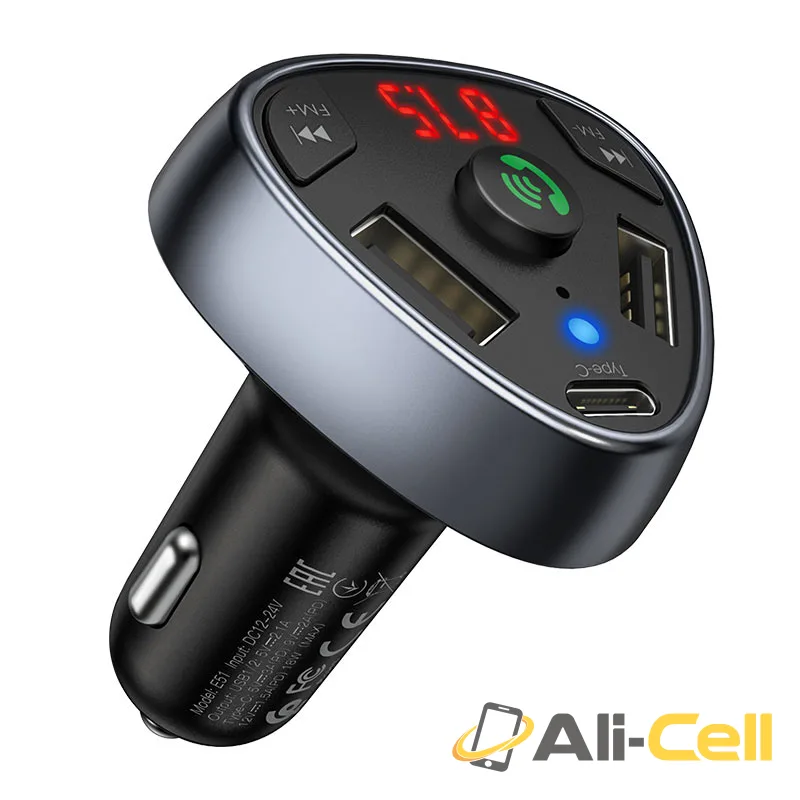 Car charger “E51 Road treasure” BT FM transmitter (E51 Black) — 2