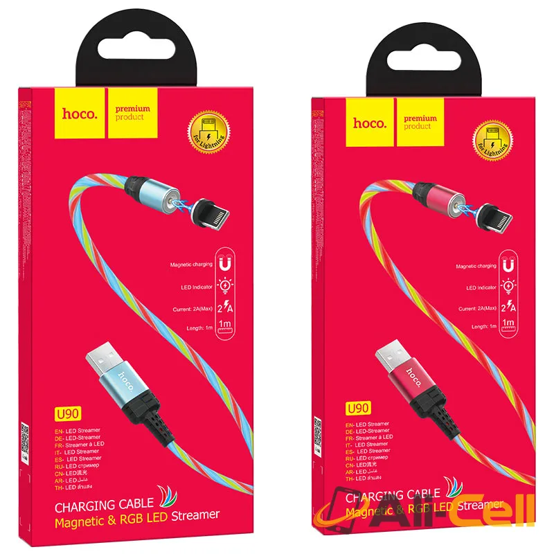 Cable USB to Lightning “U90 Ingenious streamer” for charging (U90 Lightning Blue, 1.0m) — 7