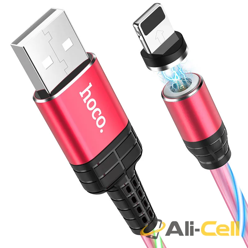 Cable USB to Lightning “U90 Ingenious streamer” for charging (U90 Lightning Red, 1.0m) — 2