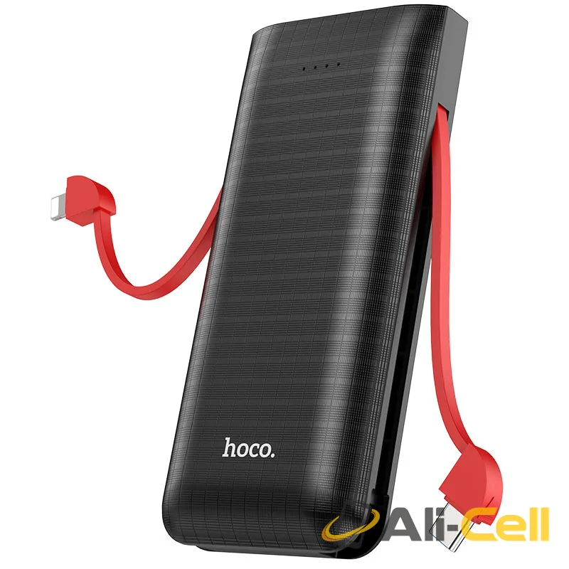 Power bank “J67 Rill” 10000mAh with built-in cables (J67 Black) — 2