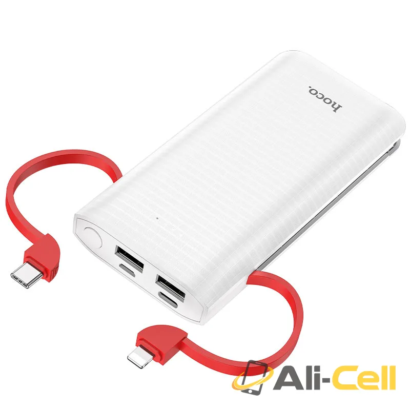 Power bank “J67 Rill” 10000mAh with built-in cables (J67 Black) — 3