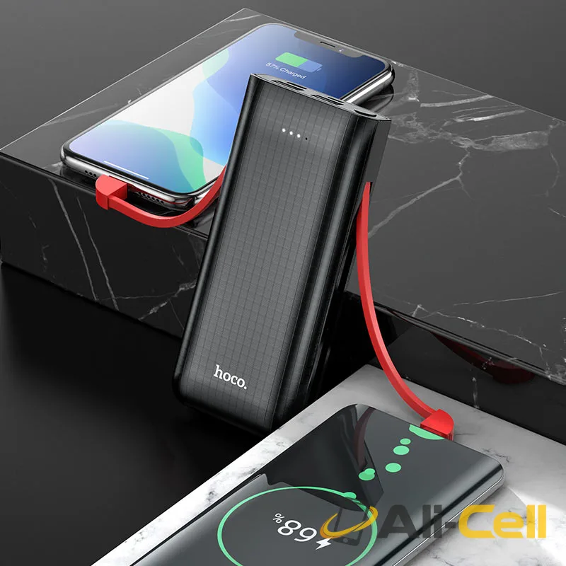 Power bank “J67 Rill” 10000mAh with built-in cables (J67 Black) — 5