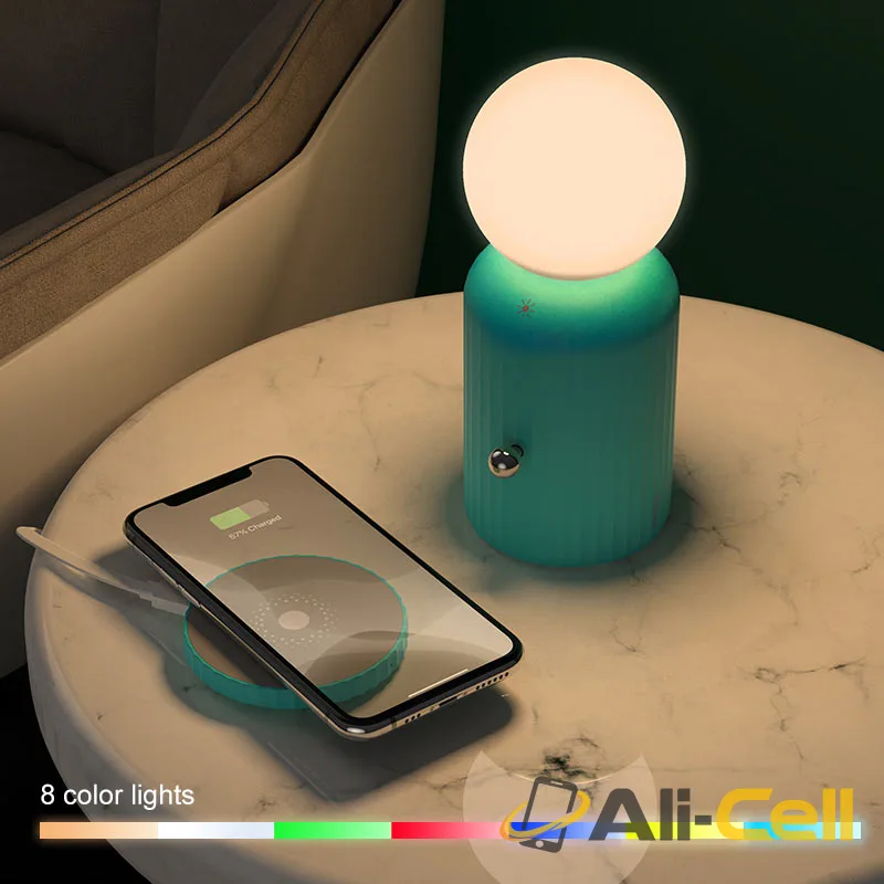 Night light “H8 Jewel” with wireless charger (H8 Green) — 6