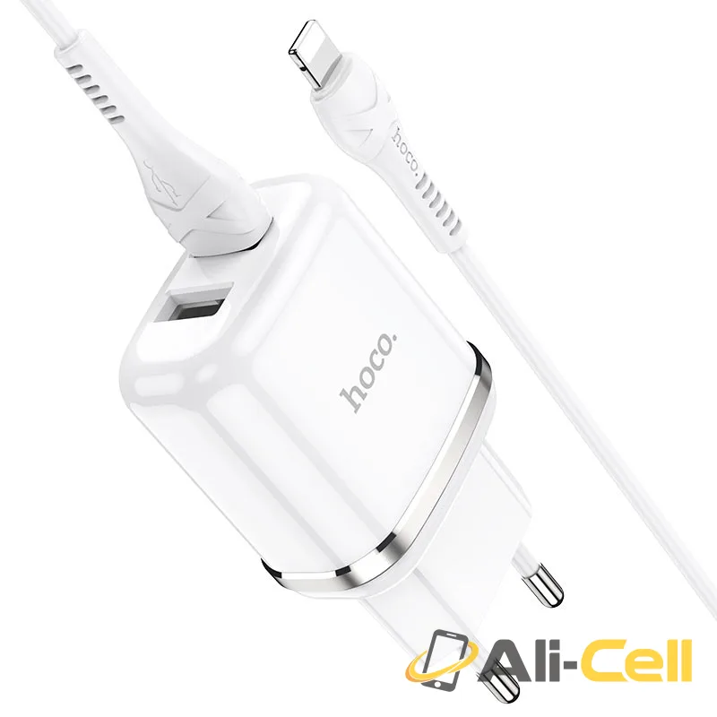 Wall charger “N4 Aspiring” EU plug set with cable (N4 Lightning White, Set With Lightning Cable) — 2