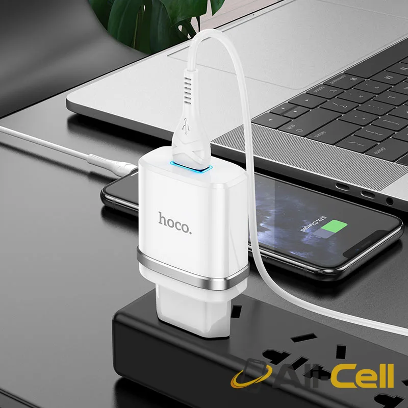 Wall charger “N1 Ardent” EU plug set with cable (N1 White, Single) — 5