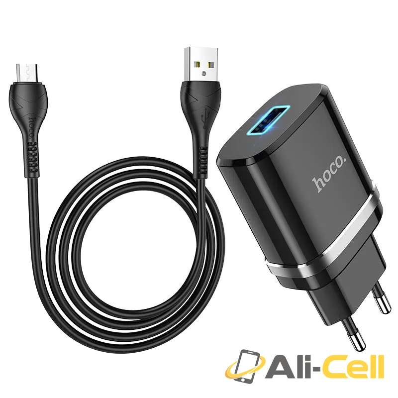 Wall charger “N1 Ardent” EU plug set with cable (N1 Black, Single) — 4