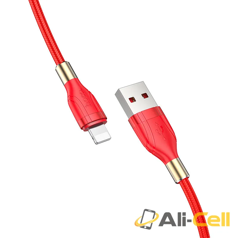 Cable USB to Lightning “U92 Gold collar” charging data sync (U92 Lightning Red, 1.2m) — 3
