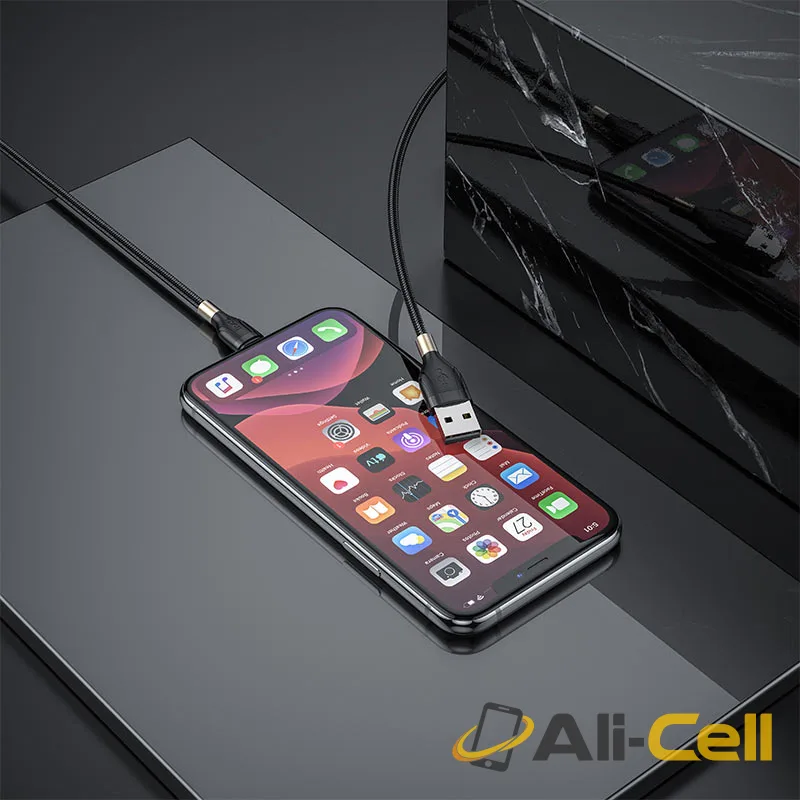Cable USB to Lightning “U92 Gold collar” charging data sync (U92 Lightning Black, 1.2m) — 5