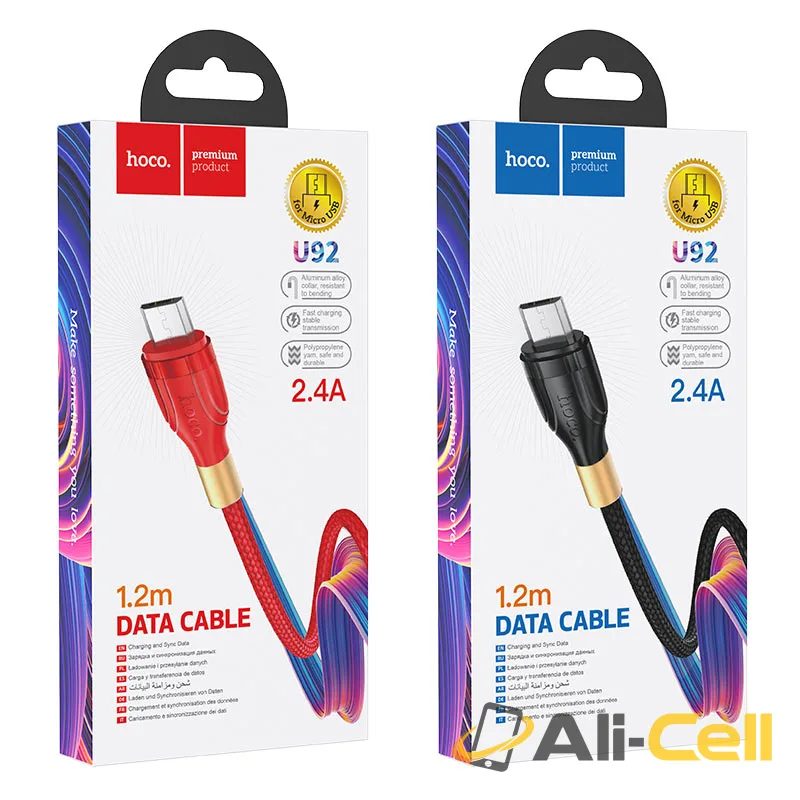 Cable USB to Micro-USB “U92 Gold collar” charging data sync (U92 Micro Usb Black, 1.2m) — 7