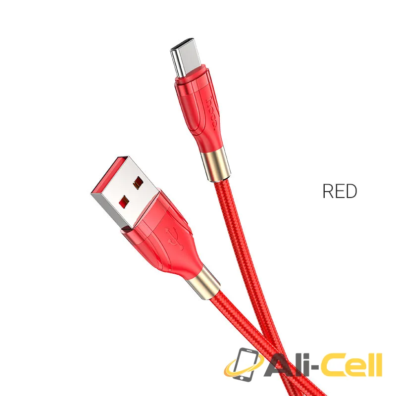 Cable USB to Type-C “U92 Gold collar” charging data sync (U92 Type C Red, 1.2m)