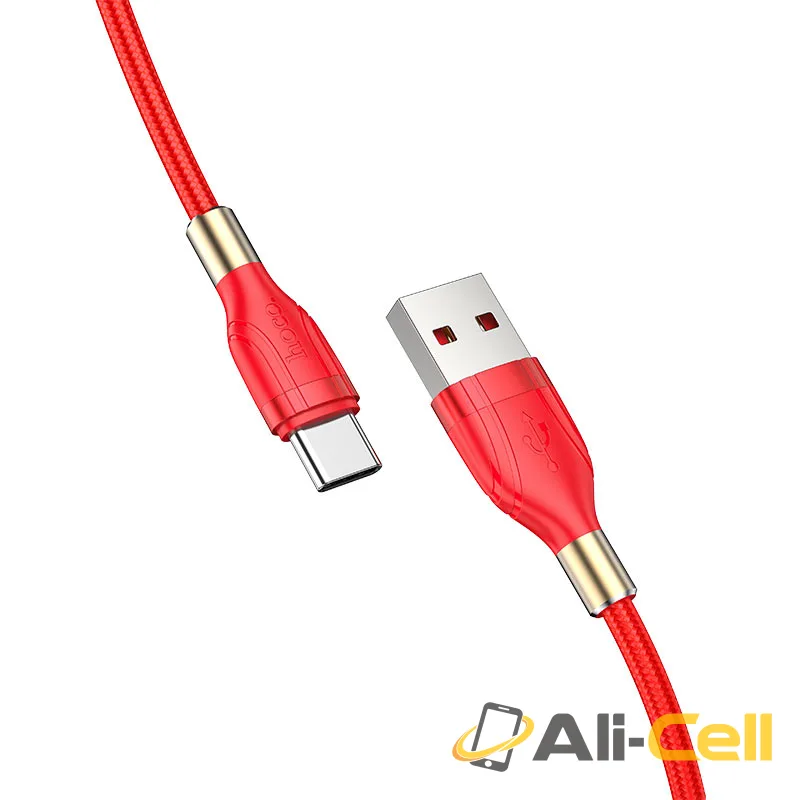 Cable USB to Type-C “U92 Gold collar” charging data sync (U92 Type C Red, 1.2m) — 3