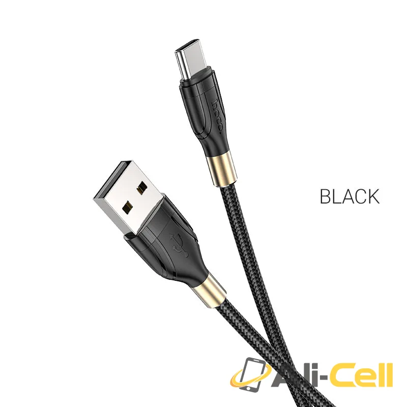 Cable USB to Type-C “U92 Gold collar” charging data sync (U92 Type C Black, 1.2m)