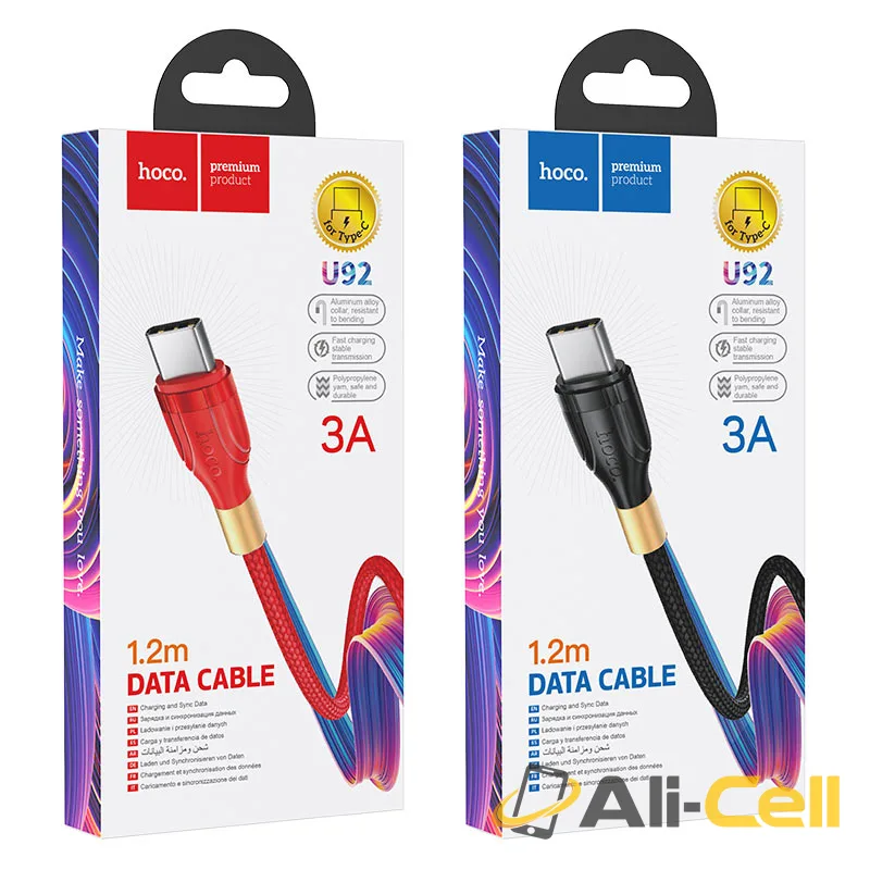 Cable USB to Type-C “U92 Gold collar” charging data sync (U92 Type C Black, 1.2m) — 7