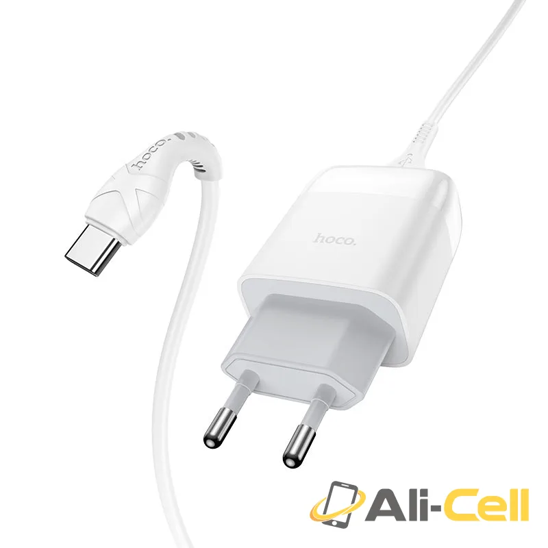 Wall charger “C72Q Glorious” QC3.0 EU plug set with cable (C72q Type C White, Set With Type C Cable) — 3