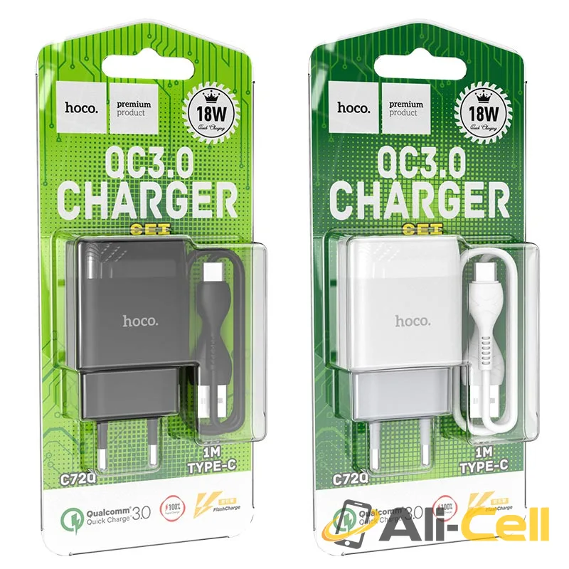 Wall charger “C72Q Glorious” QC3.0 EU plug set with cable (C72q Micro Usb White, Set With Micro Usb Cable) — 7