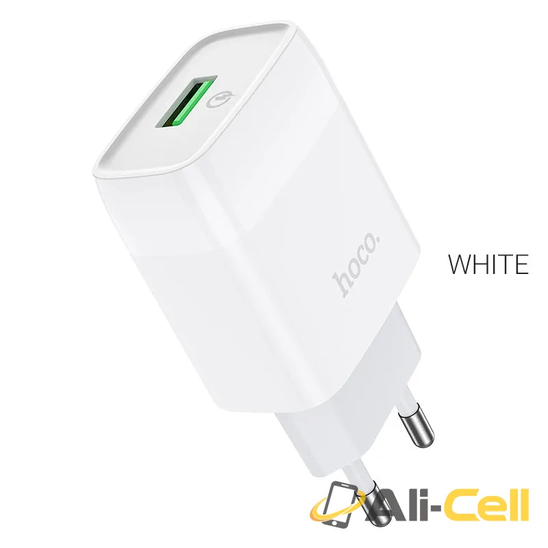 Wall charger “C72Q Glorious” QC3.0 EU plug set with cable (C72q White, Single)
