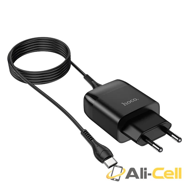 Wall charger “C72Q Glorious” QC3.0 EU plug set with cable (C72q White, Single) — 2
