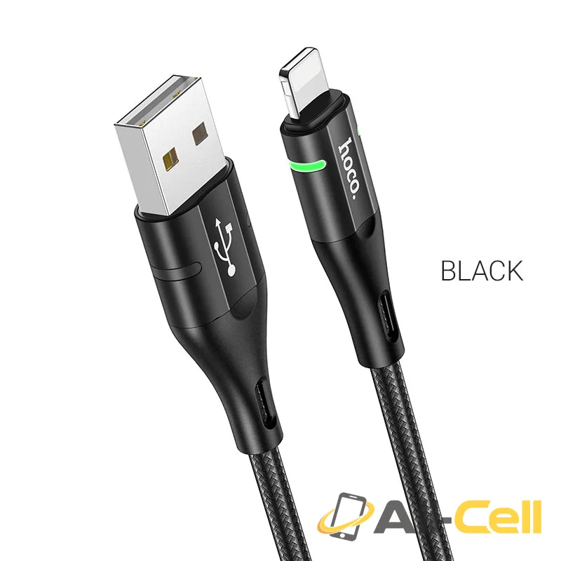 Cable USB to Lightning “U93 Shadow” charging data sync (U93 Lightning Black, 1.2m)