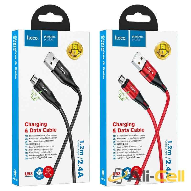 Cable USB to Micro-USB “U93 Shadow” charging data sync (U93 Micro Usb Red, 1.2m) — 7