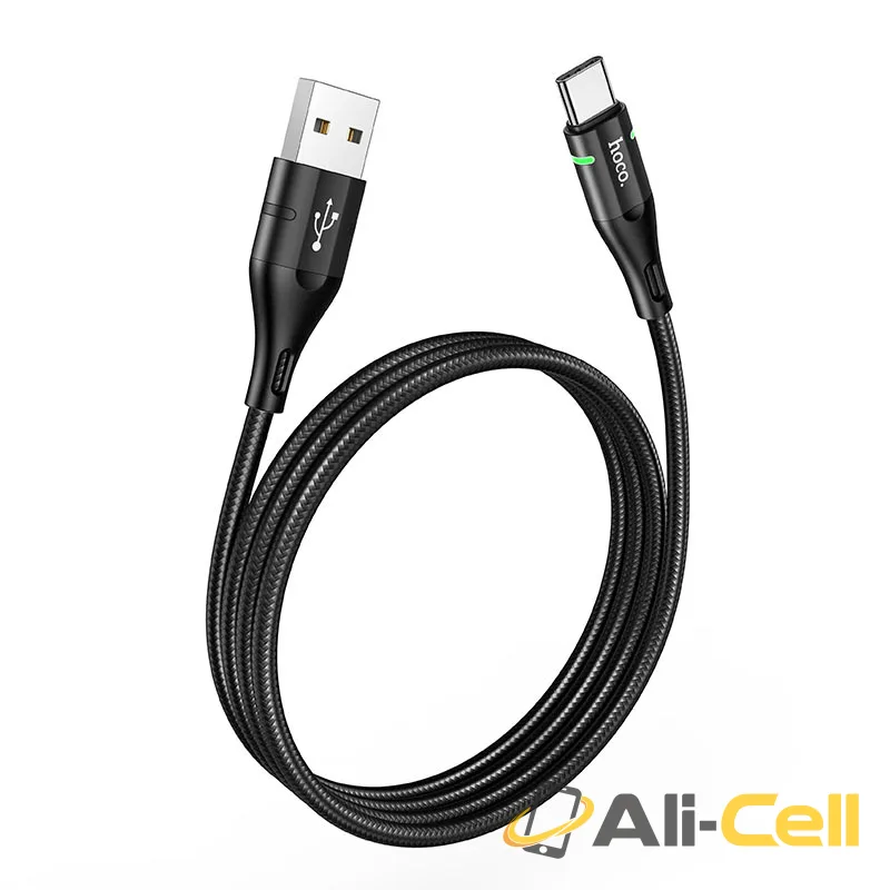Cable USB to Type-C “U93 Shadow” charging data sync (U93 Type C Black, 1.2m) — 2