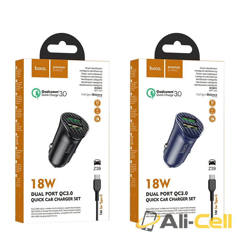 Car charger “Z39 Farsighted” QC3.0 dual port set with cable (Z39 Micro Usb Blue, Set With Micro Usb Cable) — 7