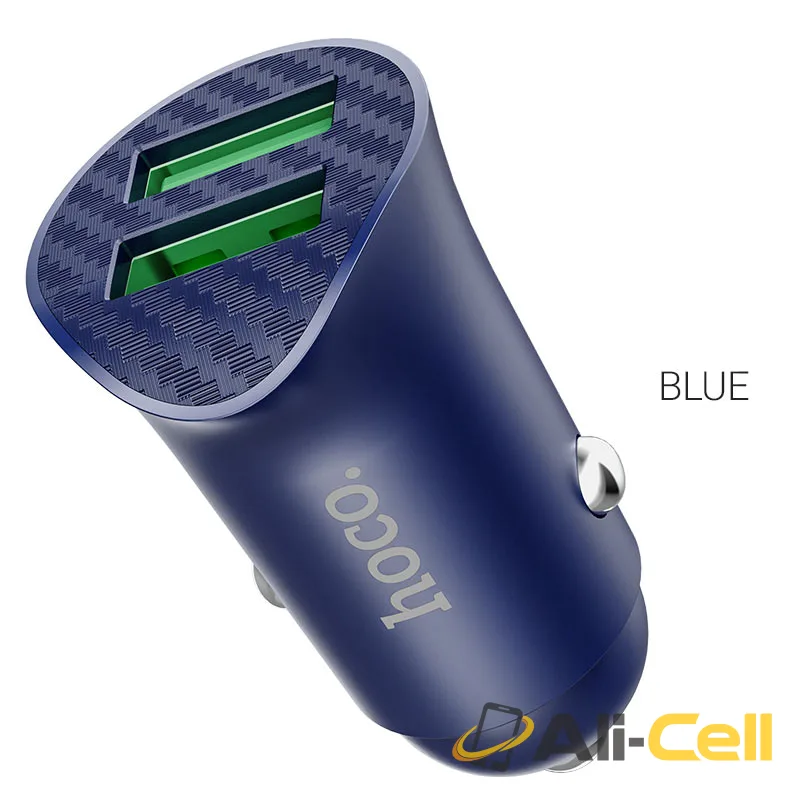 Car charger “Z39 Farsighted” QC3.0 dual port set with cable (Z39 Blue, Single)