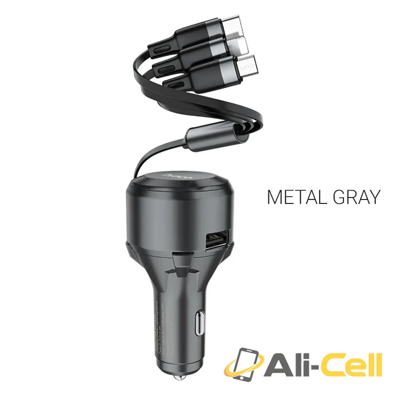 Car charger “S27 Tributo” with 3-in-1 cable (S27 Metal Gray)