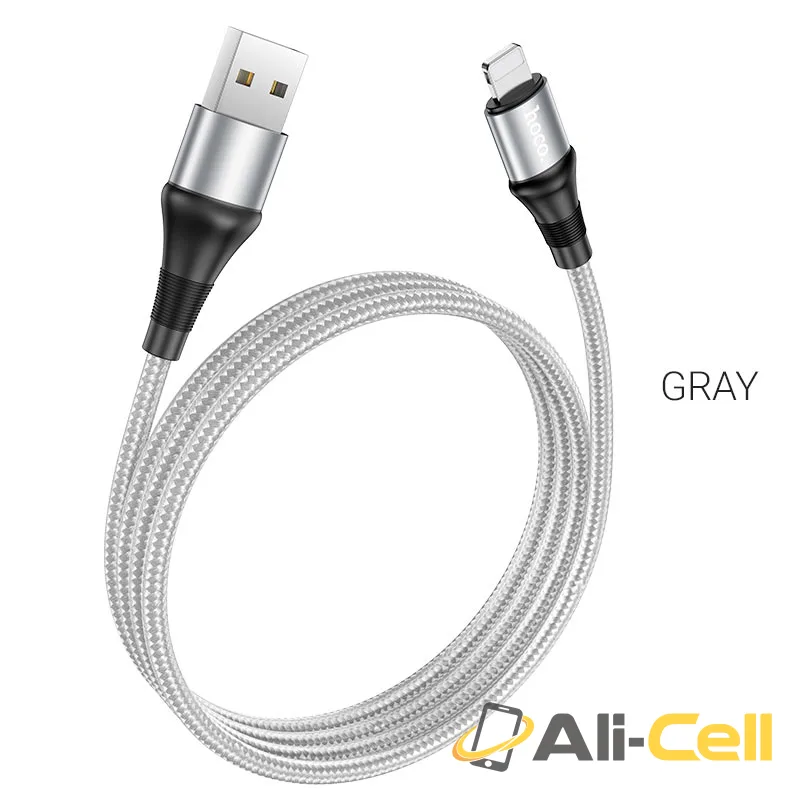 Cable USB to Lightning “X50 Excellent” charging data sync (X50 Lightning Gray, 1.0m)