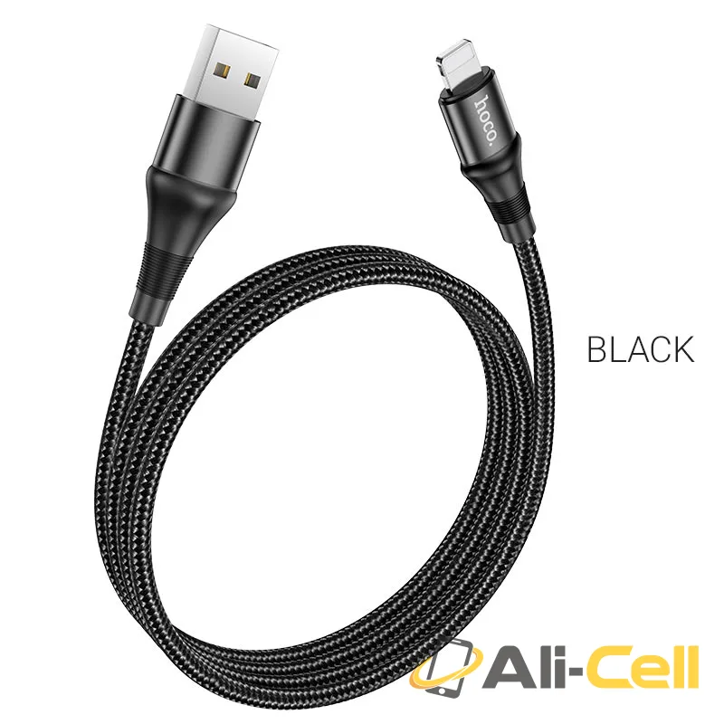 Cable USB to Lightning “X50 Excellent” charging data sync (X50 Lightning Black, 1.0m)