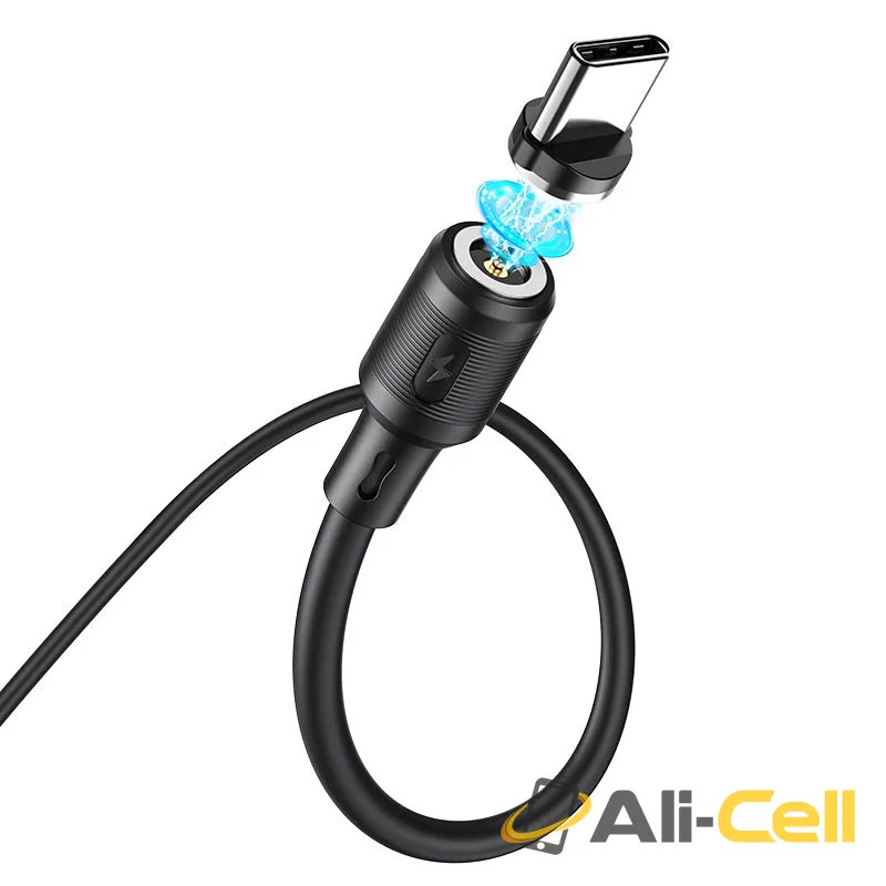 Cable USB to Type-C “X52 Sereno” magnetic charging (X52 Type C Black, 1.0m) — 3
