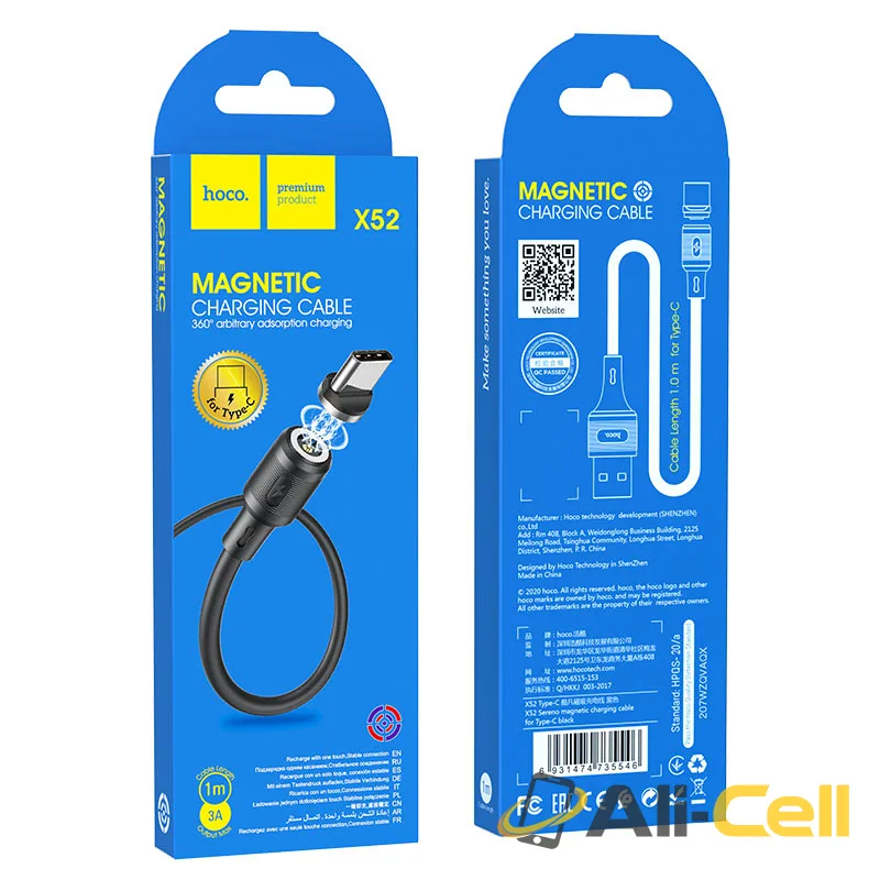 Cable USB to Type-C “X52 Sereno” magnetic charging (X52 Type C Black, 1.0m) — 7