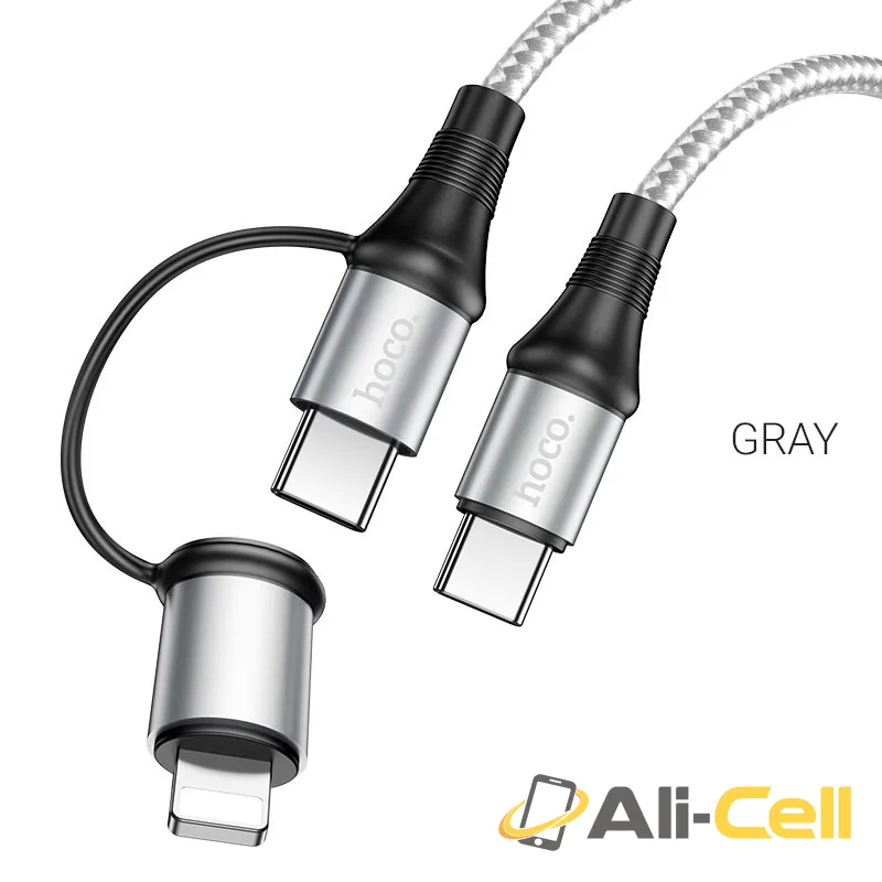 Cable 2-in-1 “X50 Exquisito PD” 60W charging data sync (X50 2in1 Pd Gray, 1.0m)