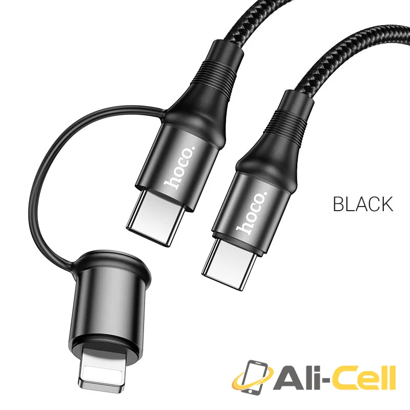 Cable 2-in-1 “X50 Exquisito PD” 60W charging data sync (X50 2in1 Pd Black, 1.0m)