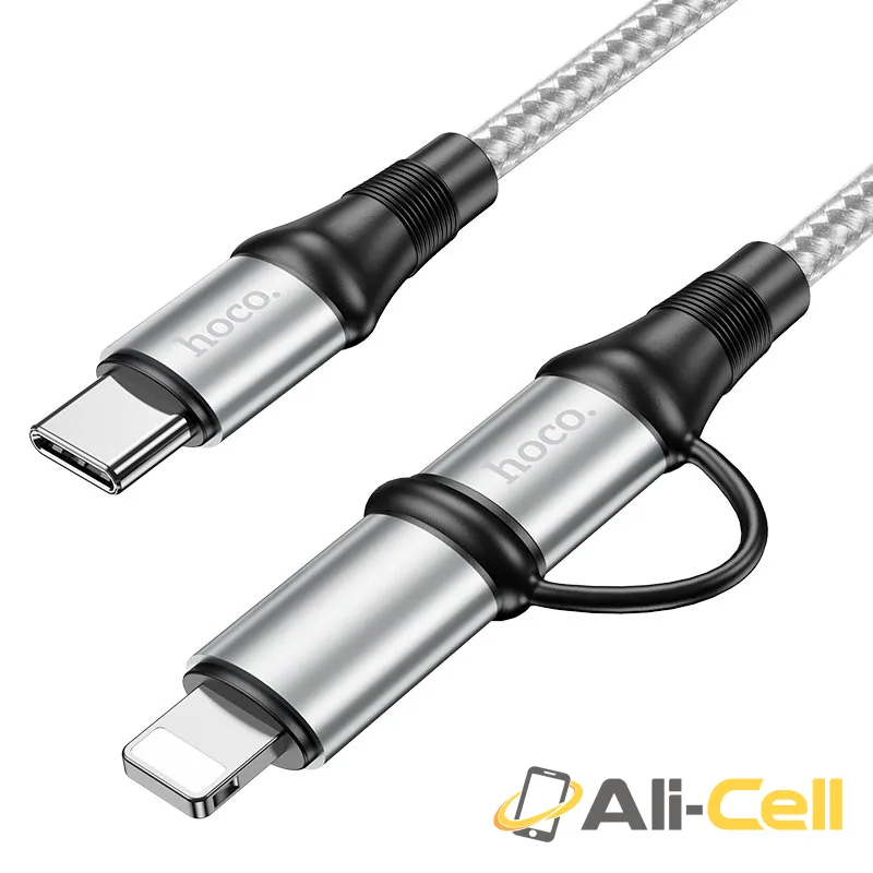 Cable 2-in-1 “X50 Exquisito PD” 60W charging data sync (X50 2in1 Pd Black, 1.0m) — 3