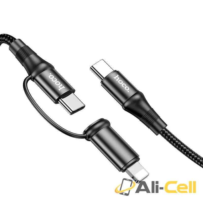 Cable 2-in-1 “X50 Exquisito PD” 60W charging data sync (X50 2in1 Pd Black, 1.0m) — 4