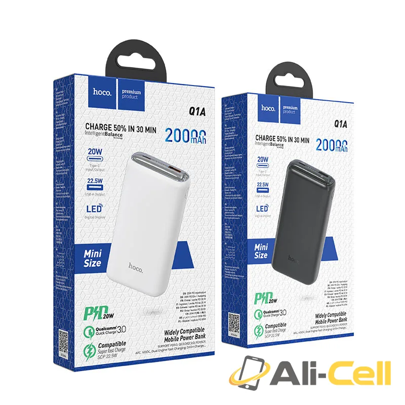 Power bank “Q1A Kraft” PD3.0 + QC3.0 20000mAh (Q1a Black) — 7