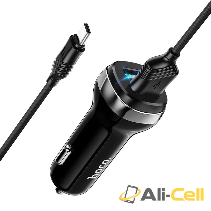 Car charger “Z40 Superior” dual port set with cable (Z40 Black, Single) — 2