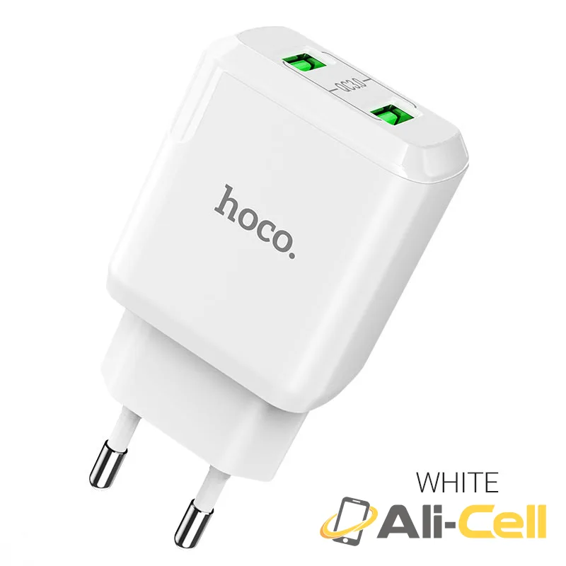 Wall charger “N6 Charmer” dual port QC3.0 EU set with cable (N6 White, Single)