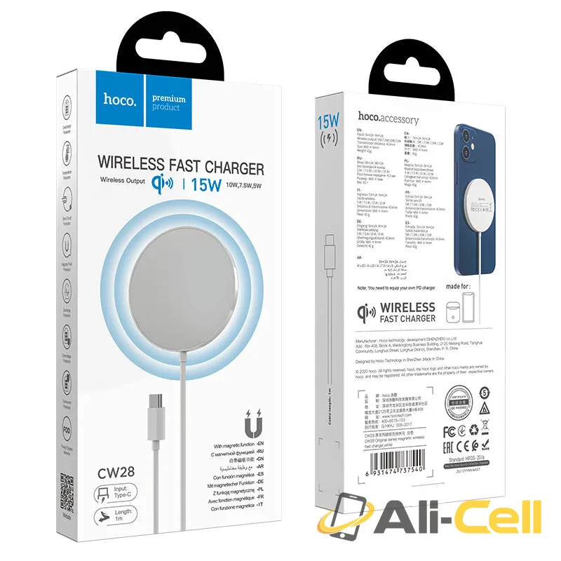 Wireless charger “CW28 Original series” 15W magnetic (Cw28 White) — 7