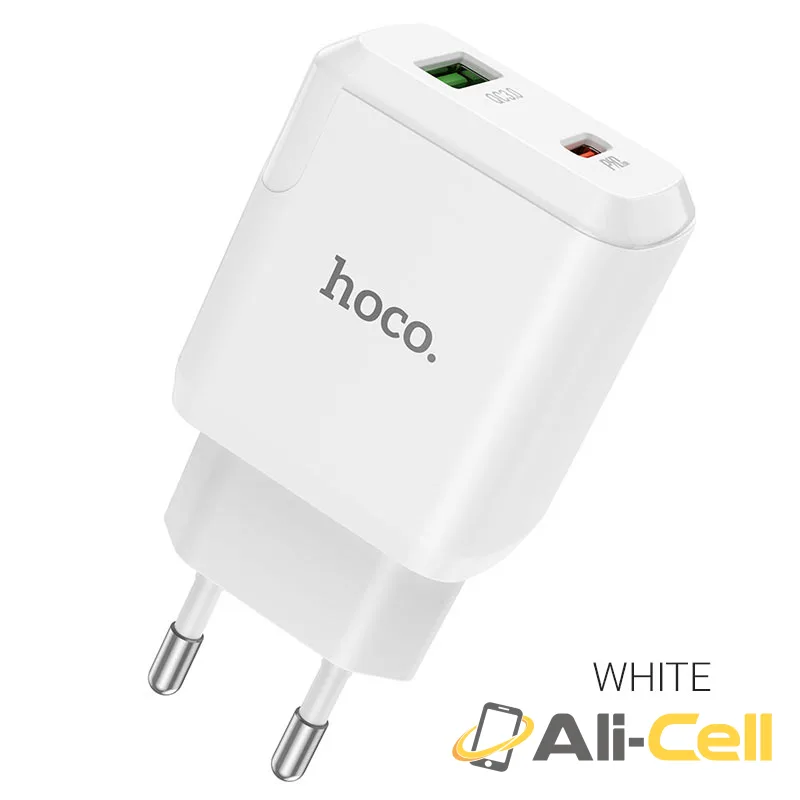 Wall charger “N5 Favor” PD20W + QC3.0 EU set with cable (N5 White, Single)