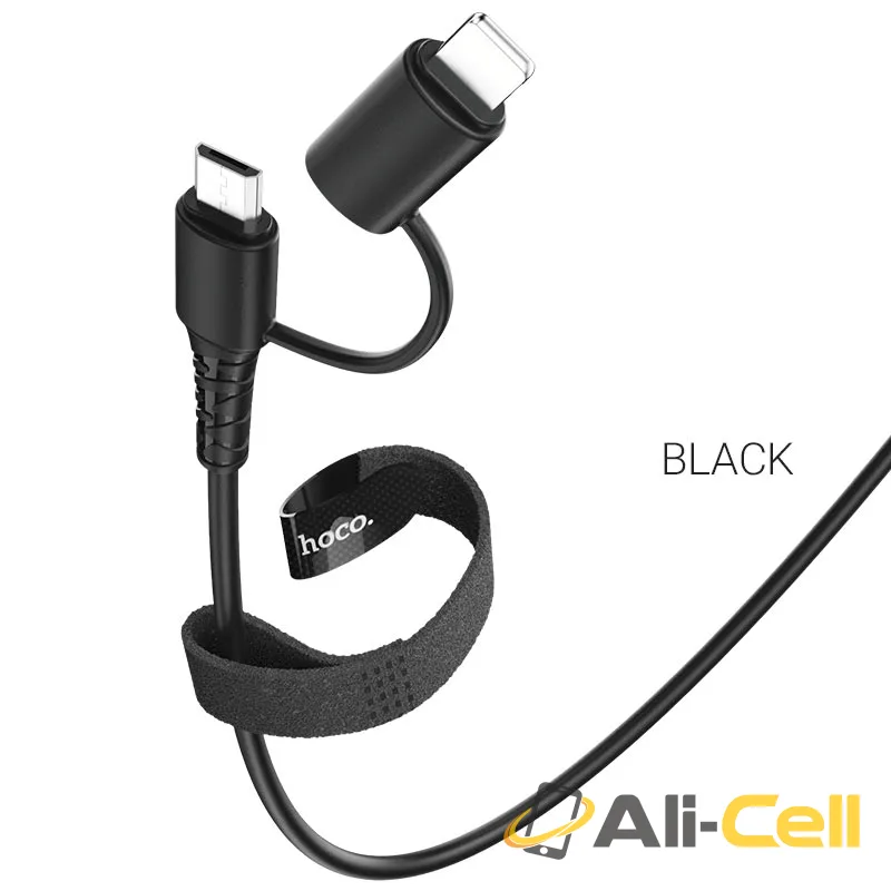 Cable 2-in-1 USB to Lightning / Micro-USB “X54 Cool dual” (X54 2in1 Micro Usb Lightning Black, 1.0m)