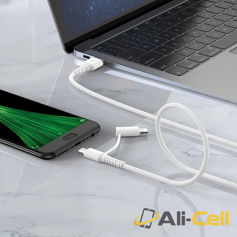 Cable 2-in-1 USB to Lightning / Micro-USB “X54 Cool dual” (X54 2in1 Micro Usb Lightning Black, 1.0m) — 5