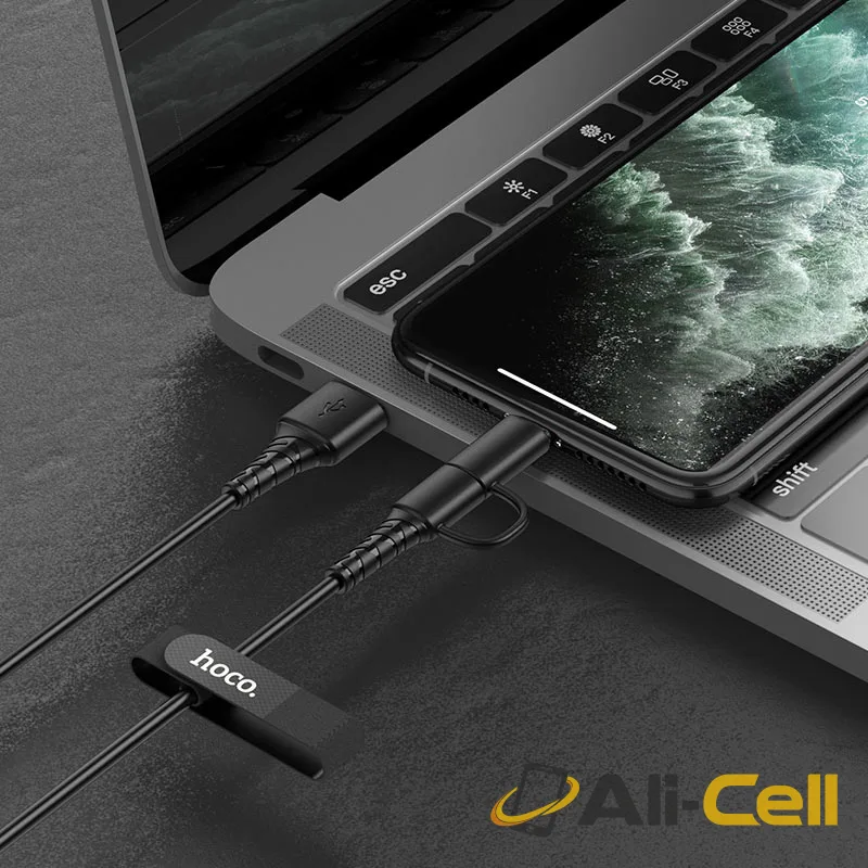 Cable 2-in-1 USB to Lightning / Micro-USB “X54 Cool dual” (X54 2in1 Micro Usb Lightning Black, 1.0m) — 6