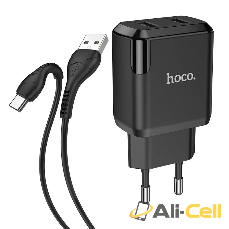 Wall charger “N7 Speedy” dual port EU set with cable (N7 Micro Usb Black, Set With Micro Usb Cable) — 3