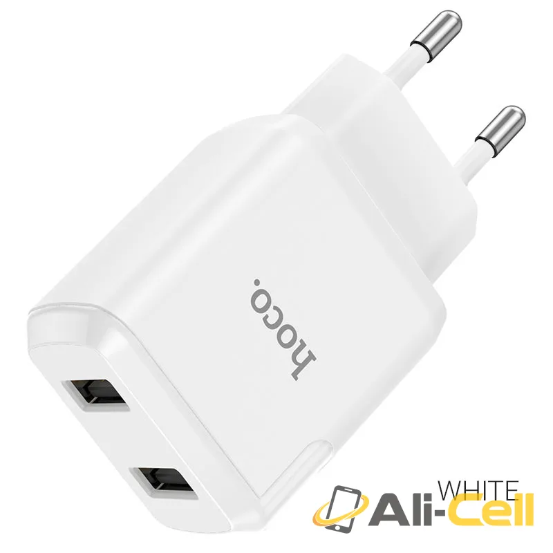 Wall charger “N7 Speedy” dual port EU set with cable (N7 White, Single)