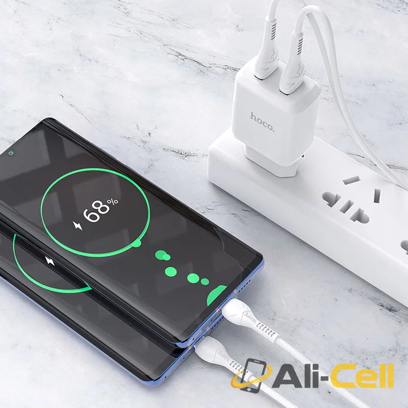 Wall charger “N7 Speedy” dual port EU set with cable (N7 Black, Single) — 6