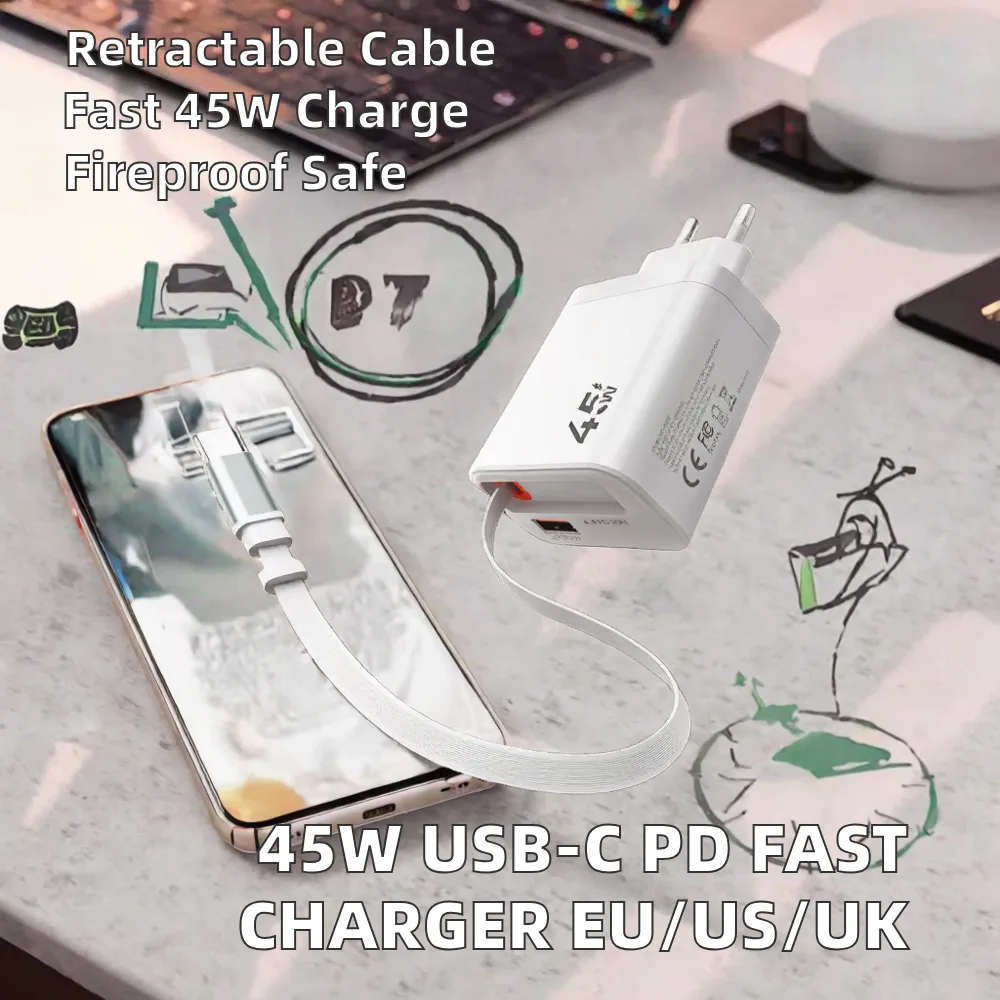 45W QC3.0/PD3.0 OCP/OTP/OVP Fast Charger USB-C — 3